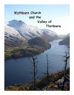 front cover of Wythburn booklet which shows Thirlmere and a snow-covered Helvellyn